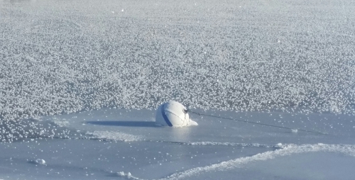 frozen mooring ball